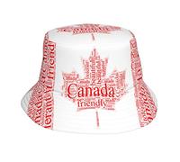 AOOEDM Canadian Flag Word Art Bucket Hat Summer Beach Outdoor Fisherman Adult Unisex Cap Sun Hat Packable