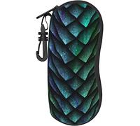 AOOEDM Colour Dragon Scale Glasses Case Soft Portable Eyeglass Case with Belt Clip Zipper Travel Sunglasses Bag