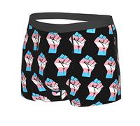 AOOEDM Fist Transgender Flag Men'S Underwear Mens Boxer Briefs Comfortable Boxer For Men Black