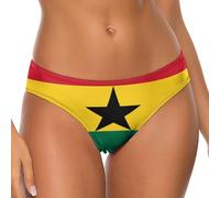 AOOEDM Ghana Flag Women's G String Thongs Comfortable T-back Underwear Briefs Sexy Bikini Panties