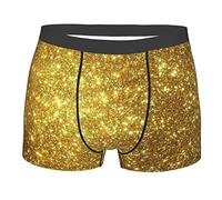 AOOEDM Glitter Gold Background Men's Boxer Briefs Underpants,Printed Mens Soft Underwear,Comfy Breathable Short Trunk