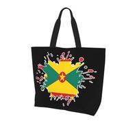 AOOEDM Grenada Flag Tote Bag Large Women Casual Shoulder Bag Handbag Reusable Multipurpose Grenadian Shopping Grocery Bag