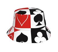 AOOEDM Grid Poker Playing Cards Unisex Bucket Hat Summer Travel Beach Sun Hat Wide Brim Fisherman Cap