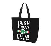AOOEDM Irish Today. Italian Tomorrow Ladies Canvas Tote Reusable Shopping Bag