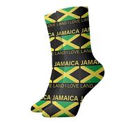 AOOEDM Jamaica Land I Love Jamaican Flag Athletic Socks Ankle Socks Casual Socks Crew Socks 30cm