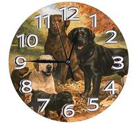AOOEDM Lovely Labrador Retriever Dog Art Wall Clock 9.5 Inch Round Quiet Clock for Home Office Room Decorative