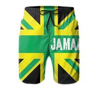AOOEDM Mens Jamaica Jamaican Kingdom Flag Swim Trunks Quick Dry Summer Surf Beach Shorts with Pocket Drawstring
