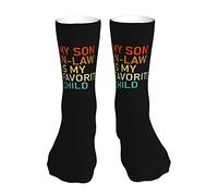 AOOEDM My Son In Law Is My Favorite Child Women Men Sports Stockings Tube Socks High Casual Moisture Control Socks 16 Inches