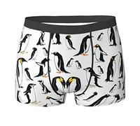 AOOEDM Penguin Pattern Underwear Men'S Breathable Boxer Briefs Soft Shorts Comfortable Printed Underwear