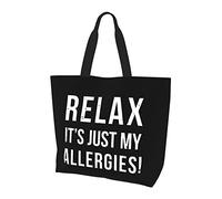 AOOEDM Relax It'S JustLadies Canvas Tote Reusable Shopping Bag