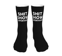 AOOEDM Shit Show Supervisor Women Men Sports Stockings Tube Socks High Casual Moisture Control Socks 16 Inches