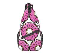 AOOEDM Sling Bag for Men Women, for Pink Doughnut, Shoulder Backpack Chest Bags Crossbody Daypack for Outdoor Hiking Camping Cycling