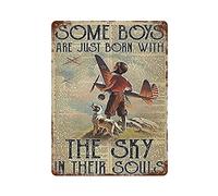 AOOEDM Some Boys Are Just Born with The Sky In Their Souls Metal Tin Sign for Home Bar Pub Kitchen Wall Art Deocr Man Cave Vintage Metal Sign Poster Plaque Signs Quotes Sign