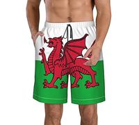 AOOEDM Welsh-Flag Mens Swimming Shorts Quick Dry Beach Trunks Swimwear with Mesh Lining
