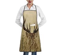 AOOEDM Whitetail Deer Fawn in Wilderness Stag Women's kitchen cooking apron is waterproof and stain resistant, durable, chef's apron with adjustable pockets