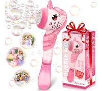 Aooess Bubble Wands for 3-8 Year Old Kids: Unicorn Bubble Maker for 3 4 5 6 7 8 Year Old Girls Bubble Machine for Girls Presents Birthday Party Weddings Outdoor Indoor Automatic Bubble Blower Toys