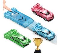 Aooess Pocket Size Racecar Launcher Race Car Set Toys for 3+ Year Old Boys