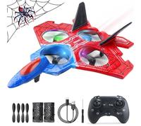 Aooess RC Plane Toys for 3-8 Year Old Boys: Spider Remote Control Airplane for Adult Kids Aeroplane Toys for 6 7 8 9 10 11 12 Years Old Children Birthday Gift RC Helicopter LED Light Aircraft