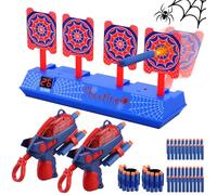 Aooess Toys for 3-8 Year Old Boys: Spider Digital Shooting Target for 2 Blaster Guns Shooter Target Gifts for Age 3 4 5 6 7 8 Years Old Kids Birthday Presents Shooting Games Pistols with Foam Darts