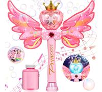 Aooess Toys for 3-8 Year Old Girls: Bubble Wand Bubble Machine for Kids Gifts for Boys Girls Age 3 4 5 6 7 8 Birthday Presents for Toddlers Light Up Bath Outdoor Garden Bubble Maker