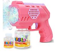 Aooess Toys for 3-8 Year Old Kids: Electric Bubble Gun for Toddlers Gifts for 3 4 5 6 7 8 9 10 Year Old Boys Girls Birthday Party Bubble Maker Blower Toy Presents Bubble Machine for Kids (Pink)