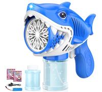 Aooess Toys for 3+ Year Old Boys: Automatic Bubble Machine Gun for Kids Gifts for Age 3 4 5 6 7 8 Year Old Children Bubble Blower Toys Birthday Party Presents Bubble Makers (Blue Shark)
