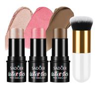 AOOHA Multi Stick Trio Face Makeup,Cream Contour Stick Makeup Kit,Create Face Contour,Highlighter Blush Bronzer Contour Sticks,Contour for a Sculpted,Weightless Buildable Contouring,for All Skin