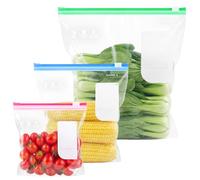 AOOHA Reusable Ziplock Freezer Bags,75 Pack Food Storage Bags, Expandable Bottom,3 Sizes,Leakproof, BPA-Free,Heavy Duty,for Food Storage, Sandwich, Fruits, Veggies, Meat, Snacks