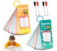 AOOHA Times Table Math Flash Cards,Multiplication Time Tables Flash Cards with 4 Dry Erase Pens,Multiplication Educational Game for Kids 1st to 3rd Grades