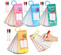 AOOHA Times Table Math Flash Cards,Multiplication Time Tables Flash Cards with 8 Dry Erase Pens,Multiplication Educational Game for Kids 1st to 3rd Grades