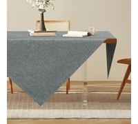 AooHome Tablecloth 100X100cm, Grey Faux Linen Tablecloths Washable Polyester Tablecloth Water-repellent with Lotus Effect, Durable Scratch Resistant for Living room, Dining room, Balcony, Garden