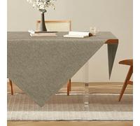 AooHome Tablecloth 80X80cm, Mokka Faux Linen Tablecloths Washable Polyester Tablecloth Water-repellent with Lotus Effect, Durable Scratch Resistant for Living room, Dining room, Balcony, Garden