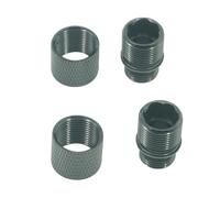 AOOHYEO 12mm CW - 14mm CCW Extension Tube Tracer Units End Nut Protector Aluminium 12mm Clockwise to 14mm Counterclockwise Thread Converter (2 Black)
