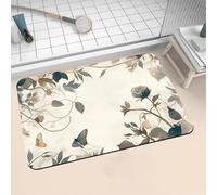 Aoojlo Bath Mat Non Slip Bathroom Mat Quick Drying Bathroom Carpet Rubber Bottom, Bathtub Shower Floor Rugs Washable, Soft Small Rug for Bath Decoration, Kitchen Bathmat Toilet Mandala 40x60cm 16-334