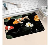 Aoojlo Bath Mat Non Slip Bathroom Mat Quick Drying Bathroom Carpet Rubber Bottom, Bathtub Shower Floor Rugs Washable, Soft Small Rug for Bath Decoration, Kitchen Bathmat Toilet Flower 60x90cm 16-196