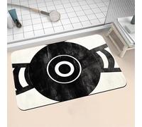 Aoojlo Bath Mat Non Slip Bathroom Mat Quick Drying Bathroom Carpet Rubber Bottom, Bathtub Shower Floor Rugs Washable, Soft Small Rug for Bath Decoration, Kitchen Bathmat Toilet Black 60x90cm 16-502