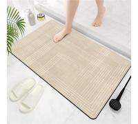 Aoojlo Bathroom Bath Mat Mats Non Slip Washable 31x47in Diatomite Stone Bath Mat Quick Dry Large Diatomaceous Earth Bath Mat, Shower Mat Outside Shower, Non Slip Bath Mats for Bathroom Floor, Black