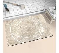 Aoojlo Diatomite Stone Bath Mat 40x60cm Super Absorbent Bathroom Mat, Non-Slip Quick Dry Bathroom Rug, Fast Drying Floor Bath Mats for Bathroom Toilet Bathtub Shower Room Doormat Kitchen Grey 16-173