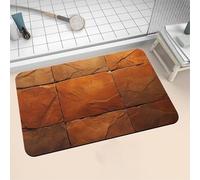 Aoojlo Diatomite Stone Bath Mat 50x80cm Super Absorbent Bathroom Mat, Non-Slip Quick Dry Bathroom Rug, Fast Drying Floor Bath Mats for Bathroom Toilet Bathtub Shower Room Doormat Kitchen Ochre 16-253