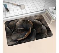 Aoojlo Diatomite Stone Bath Mat 50x80cm Super Absorbent Bathroom Mat, Non-Slip Quick Dry Bathroom Rug, Fast Drying Floor Bath Mats for Bathroom Toilet Bathtub Shower Room Doormat Kitchen Leaves 16-27