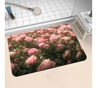 Aoojlo Diatomite Stone Bath Mat 60x90cm Super Absorbent Bathroom Mat, Non-Slip Quick Dry Bathroom Rug, Fast Drying Floor Bath Mats for Bathroom Toilet Bathtub Shower Room Doormat Kitchen Rose 16-1213