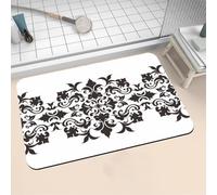 Aoojlo Large Bath Mat Non Slip Bathroom Mat Quick Drying Bathroom Carpet Rubber Bottom, Bathtub Shower Floor Rugs Washable, Soft Rug for Bath Decoration, Kitchen Bathmat Toilet White 70x120cm 16-1348