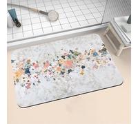 Aoojlo Large Bath Mat Non Slip Bathroom Mat Quick Drying Bathroom Carpet Rubber Bottom, Bathtub Shower Floor Rugs Washable, Soft Rug for Bath Decoration, Kitchen Bathmat Toilet Flower 100x160cm 16-12