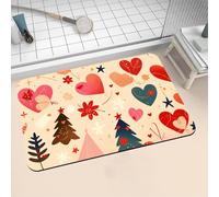 Aoojlo Large Bath Mat Non Slip Bathroom Mat Quick Drying Bathroom Carpet Rubber Bottom, Bathtub Shower Floor Rugs Washable, Soft Rug for Bath Decoration, Kitchen Bathmat Toilet Pink 140x200cm 16-188