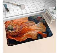 Aoojlo Large Bath Mat Non Slip Bathroom Mat Quick Drying Bathroom Carpet Rubber Bottom, Bathtub Shower Floor Rugs Washable, Soft Rug for Bath Decoration, Kitchen Bathmat Toilet Orange 140x200cm 16-6