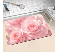 Aoojlo Large Bath Mat Non Slip Bathroom Mat Quick Drying Bathroom Carpet Rubber Bottom, Bathtub Shower Floor Rugs Washable, Soft Rug for Bath Decoration, Kitchen Bathmat Toilet Pink 150x220cm 16-26