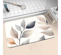 Aoojlo Large Bath Mat Non Slip Bathroom Mat Quick Drying Bathroom Carpet Rubber Bottom, Bathtub Shower Floor Rugs Washable, Soft Rug for Bath Decoration, Kitchen Bathmat Toilet Leaves 80x120cm 16-222