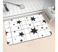 Aoojlo Large Bath Mat Non Slip Bathroom Mat Quick Drying Bathroom Carpet Rubber Bottom, Bathtub Shower Floor Rugs Washable, Soft Rug for Bath Decoration, Kitchen Bathmat Toilet White 80x120cm 16-1392