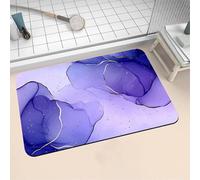 Aoojlo Large Bath Mat Non Slip Bathroom Mat Quick Drying Bathroom Carpet Rubber Bottom, Bathtub Shower Floor Rugs Washable, Soft Rug for Bath Decoration, Kitchen Bathmat Toilet Marble 70x140cm 16-244