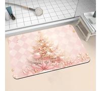 Aoojlo Large Bath Mat Non Slip Bathroom Mat Quick Drying Bathroom Carpet Rubber Bottom, Bathtub Shower Floor Rugs Washable, Soft Rug for Bath Decoration, Kitchen Bathmat Toilet Pink 90x120cm 16-186